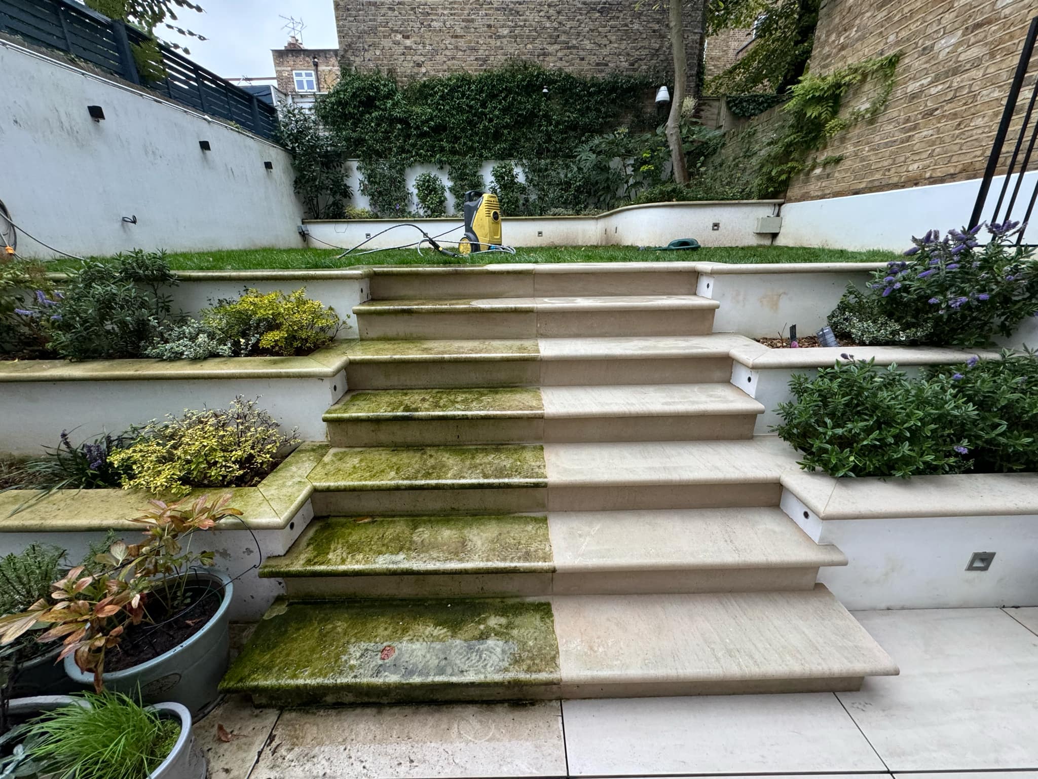 stairs cleaning before and after